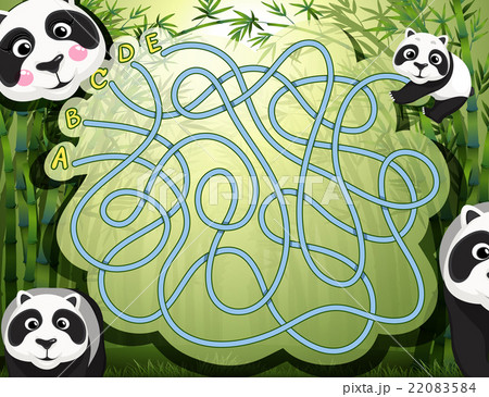 Maze game with panda and bamboo 22083584