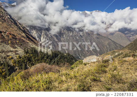 The panorama of mountain landscape of Ala-Archa The panorama of mountain landscape of Ala-Archa 22087331