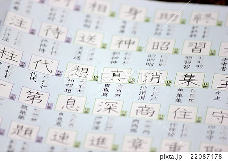 四年で習う漢字の写真素材