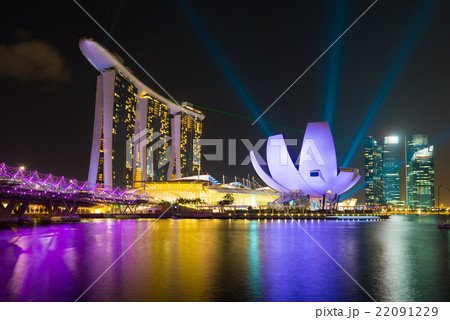 Marina Bay Sands hotel with Helix Bridge Singapore Marina Bay Sands hotel with Helix Bridge Singapore 22091229