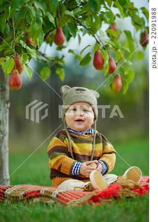 little cute boy with the harvest 22091988