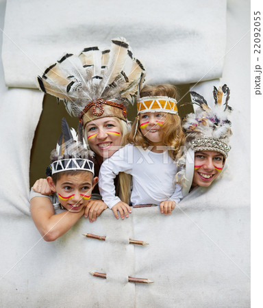 happy children playing native american happy children playing native american 22092055