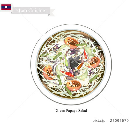 Green Papaya Salad, A Popular Dish in Laos 22092679