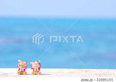 沖縄 シーサーの写真素材