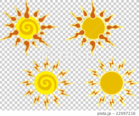 ギラギラ太陽のイラスト素材