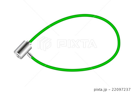 Green bicycle lock isolated on white background 22097237
