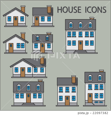 Simplicity house icons, flat design. Vector illust 22097382