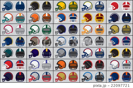Collection of American football helmets.  22097721