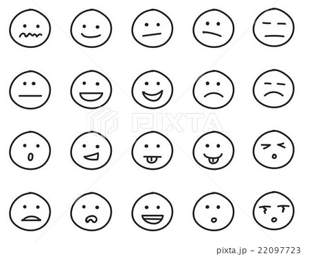 Collection of freehand drawing of emoticons. 22097723