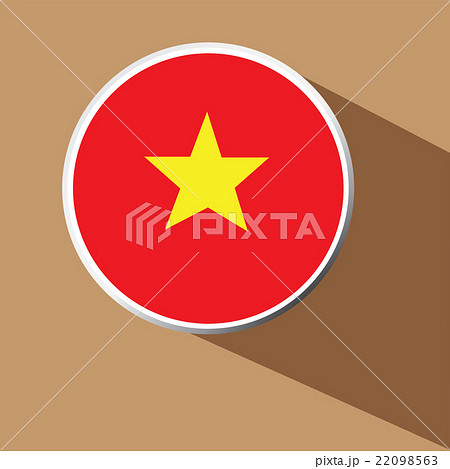 Vector - Vietnam flag botton icon with long shadow 22098563
