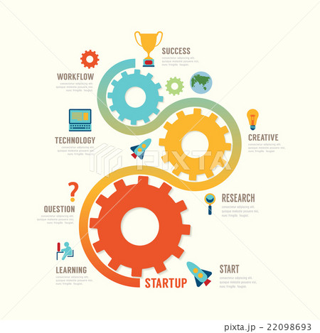 Startup Business design concept step gear idea. 22098693