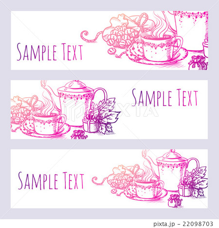 beautiful vintage vector banner with tea 22098703