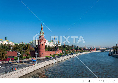 the Moscow Kremlin and  waterfront, Russia 22101337