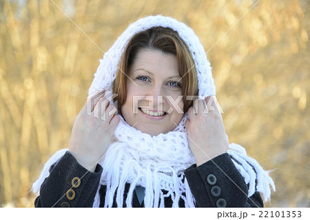 Russian woman in shawl on his head 22101353