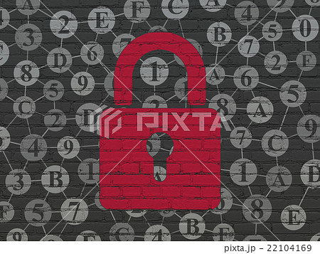 Data concept: Closed Padlock on wall background 22104169