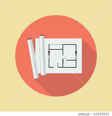 Architectural blueprint flat icon 22105911