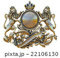 Gold patina old coat of arms with lions 22106130