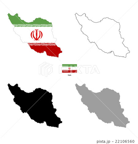 Iran country black silhouette