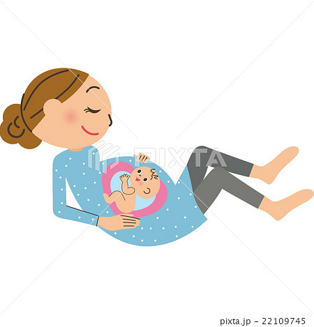 妊婦と赤ちゃんのイラスト素材