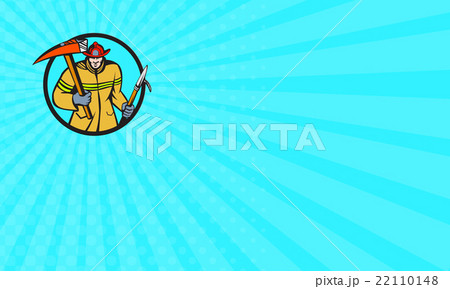 Business card Fireman Firefighter Fire Axe Hook  22110148