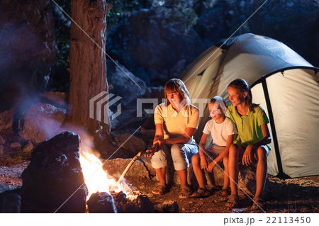 Family in the camping at night Family in the camping at night 22113450