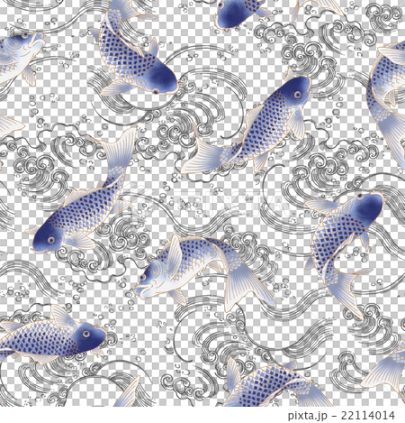 Japanese style carp pattern, Japanese style carp pattern, 22114014