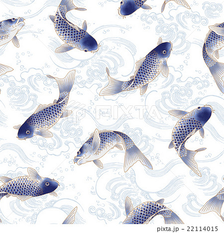 和風 鯉のパターン のイラスト素材
