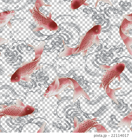 Japanese style carp pattern, Japanese style carp pattern, 22114017
