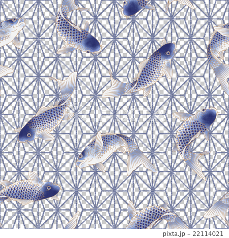 和風 鯉のパターン，のイラスト素材 [22114021] - PIXTA