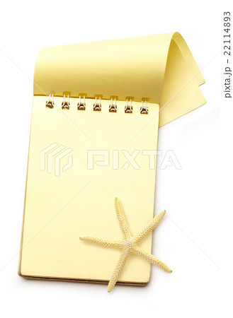 Yellow notepad with sea star 22114893