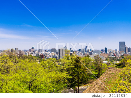 仙台城跡から眺める仙台の町並み 仙台城跡から眺める仙台の町並み 22115354