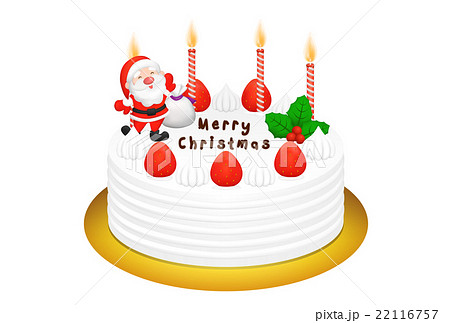 クリスマスケーキのリアルイラストのイラスト素材 22116757 Pixta