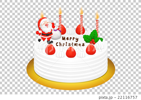 クリスマスケーキのリアルイラストのイラスト素材