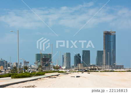 Abu Dhabi district with skyscrapers construction 22116815