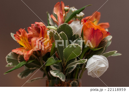 Brides bouquet with colorful flowers on wedding Brides bouquet with colorful flowers on wedding 22118959