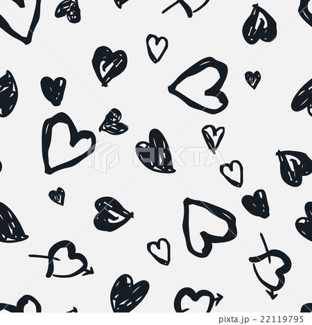 Doodle seamless pattern with hearts Doodle seamless pattern with hearts 22119795