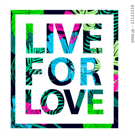 Vector colorful tropical quote in square frame 22122516