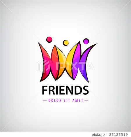 Vector colorful 3 men logo, people Vector colorful 3 men logo, people 22122519