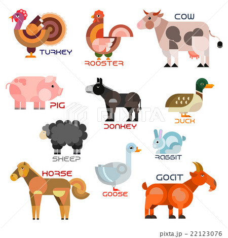Livestock farm animals and birds cartoon icons Livestock farm animals and birds cartoon icons 22123076