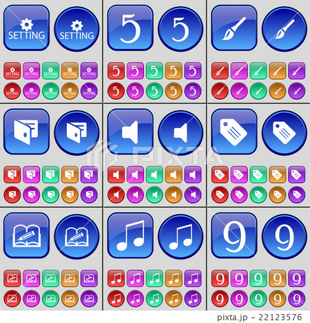 Setting, Five, Brush, Wallet, Mute, Tag, Book, Not 22123576