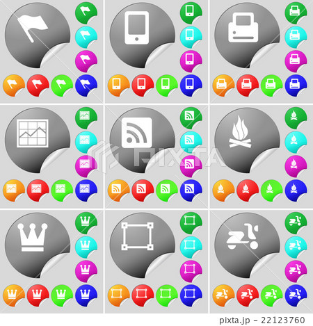 Flag, Mobile phone, Printer, Graph, RSS, Campfire, 22123760