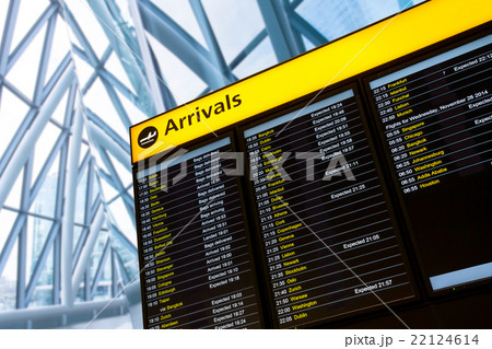 Flight, arrival and departure board at the airport 22124614