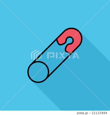 Safety pin flat icon 22125894