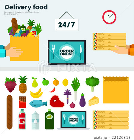 Banner and Icons of Delivery Food Banner and Icons of Delivery Food 22126313