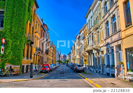 Shadow street in Antwerp, Belgium, Benelux, HDR 22128810