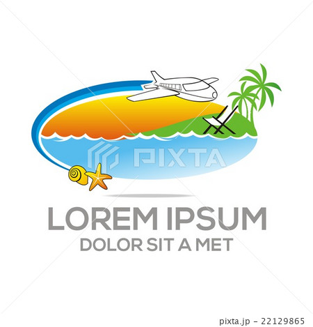 Logo Beach Holiday Sunset Ocean Vocation Plane Logo Beach Holiday Sunset Ocean Vocation Plane 22129865