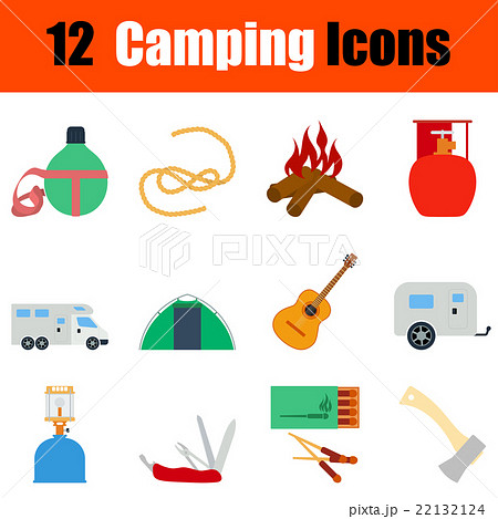 Flat design camping icon set Flat design camping icon set 22132124