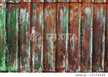 Corrugated Brown Green Rusty Metal Grunge Texture 22134568