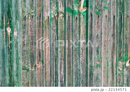 Shabby Wooden Thin Planks Cracked Green Paint 22134571