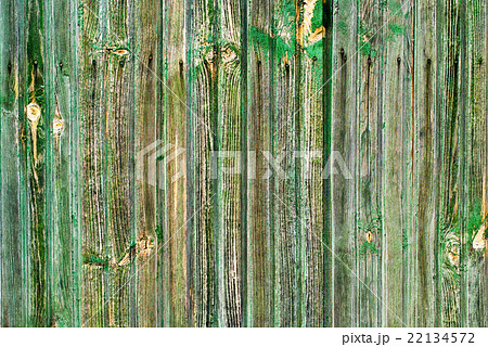 Shabby Wooden Thin Planks Cracked Green Paint 22134572